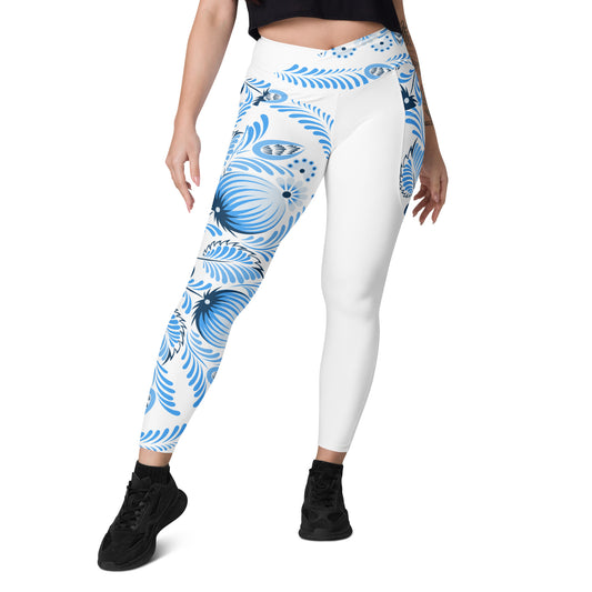 Gzhel Leggings with Pockets